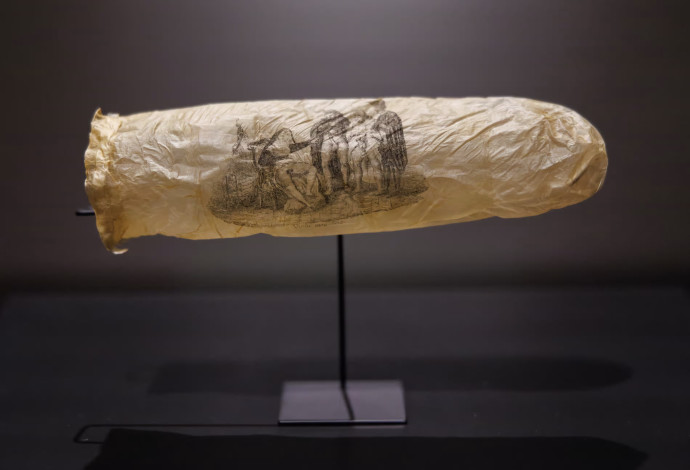 קונדום מלפני 200 שנה מוצג במוזיאון (צילום:  Kelly Schenk - Rijks Museum)