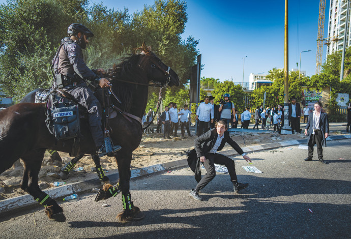 הפגנה נגד גיוס חרדים (צילום:   אריק מרמור, פלאש 90)