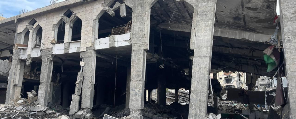 מסגד אל-חלפה לאחר תקיפת צה"ל בעזה 