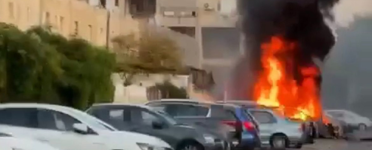תיעוד מהשריפה בקריית ים