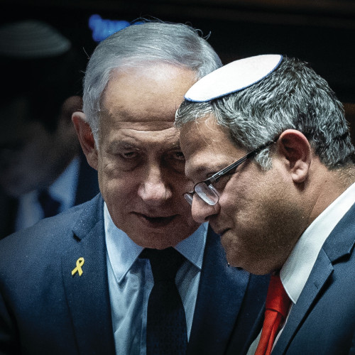 בני גנץ וגדי איזנקוט (צילום: חיים גולדברג, פלאש 90)