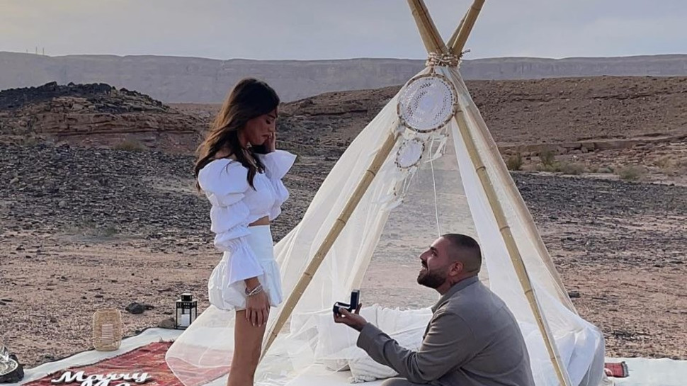 הצעת הנישואים של רום שמיר לים צים (צילום: רשתות חברתיות)