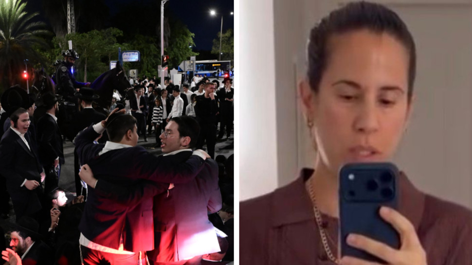 שירי עמית, הפגנות החרדים (צילום: אינסטגרם, אבשלום ששוני)