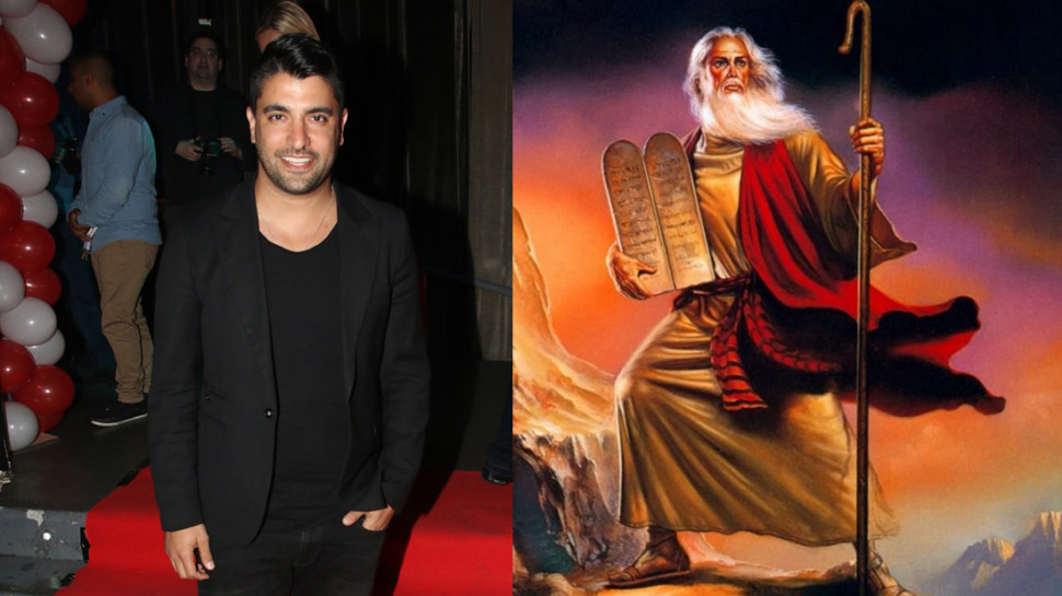 משה פרץ ומשה רבנו (צילום: ניר פקין)