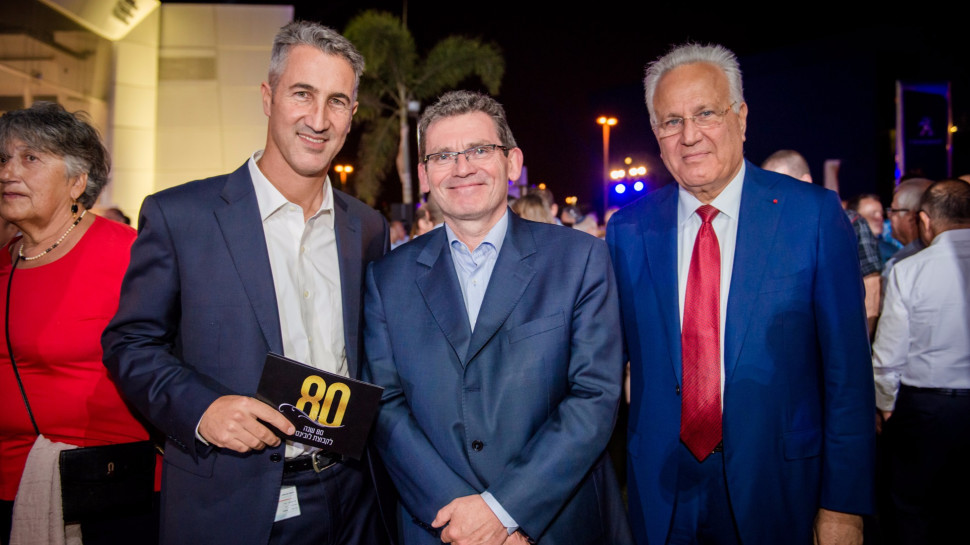 יצחק מנור, דורי מנור, ז'אן כריסטוף קומר (צילום: גדי סיירה)