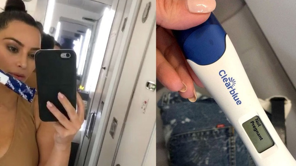 קים קרדשיאן, בדיקת הריון (צילום: סנאפצ'ט)
