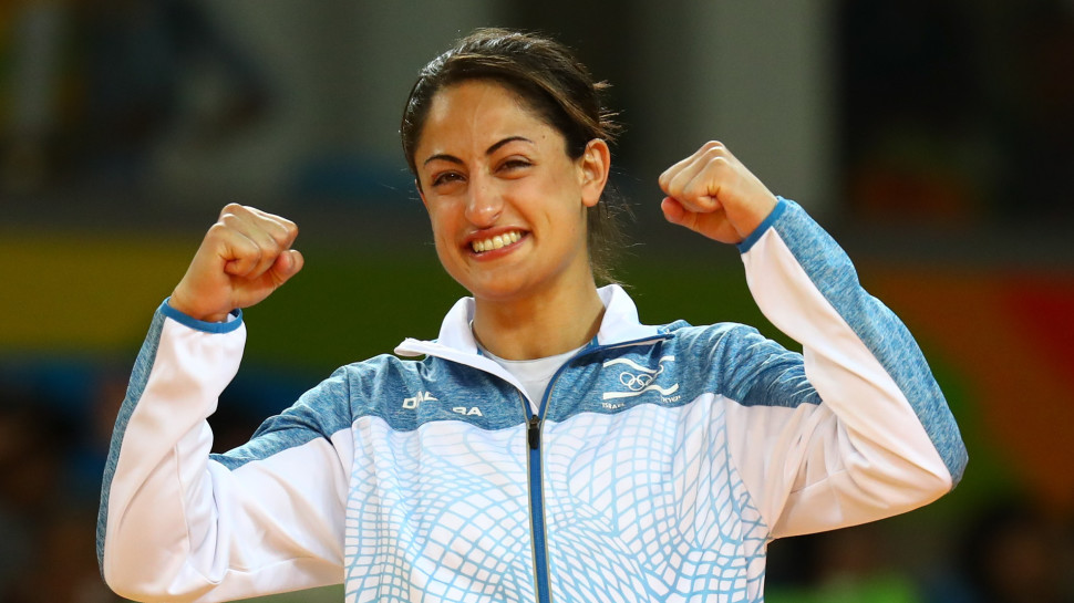 ירדן ג'רבי לאחר הזכייה במדליה (צילום: רויטרס)