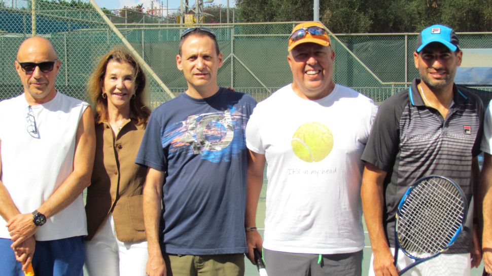אנדי רם, גיא ידלין, רן שחם, קלוד ברייטמן, גיא גיסין (צילום: המרכז לטניס בישראל)