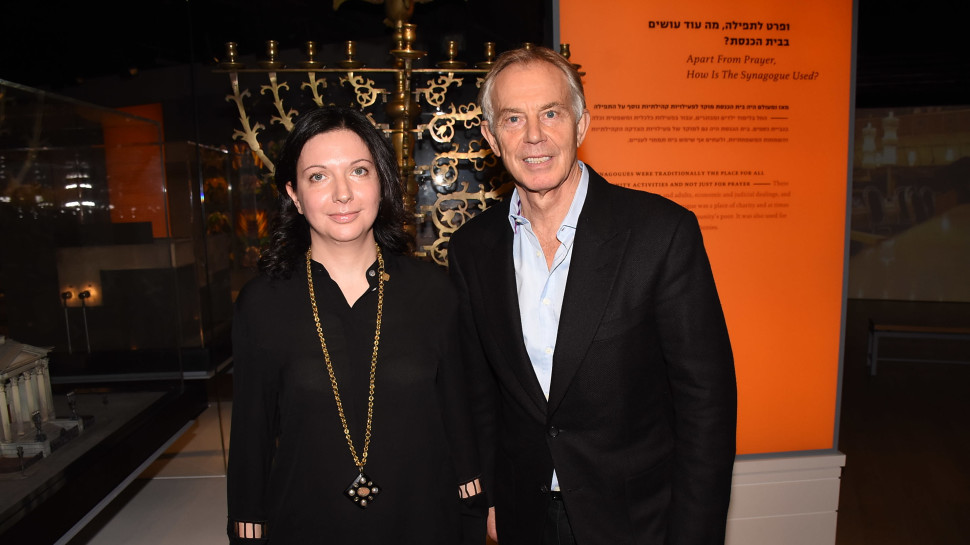 טוני בלייר ואירינה נבזלין (צילום: אביב חופי)