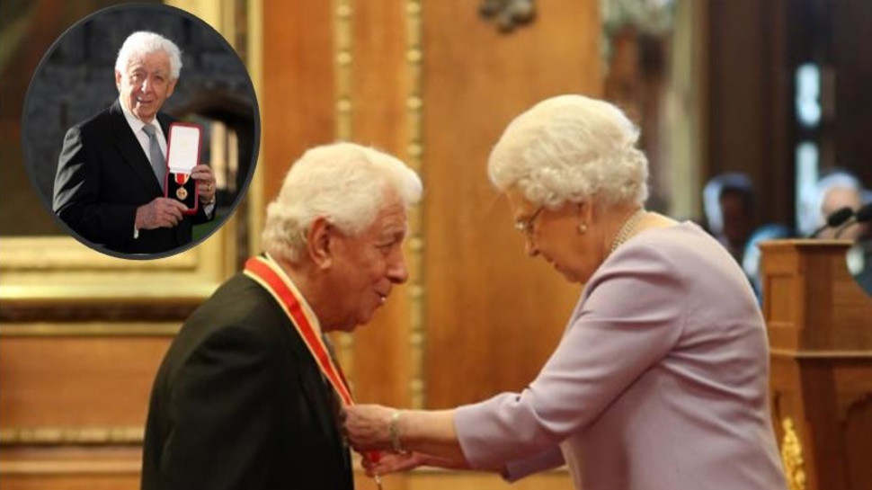 מלכת אנגליה וסר פרנק לואי  (צילום: Jonathan Brady/PA Images via Getty Images)