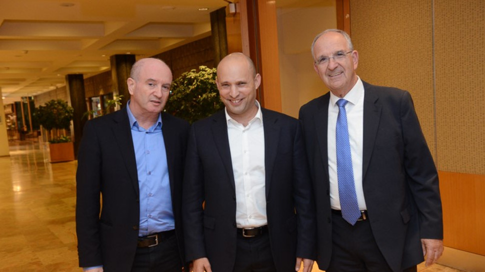 שמשון הראל, נפתלי בנט ודניאל זייפמן (צילום: איתי בלסון, עידן זליקוביץ. מכון ויצמן למדע)