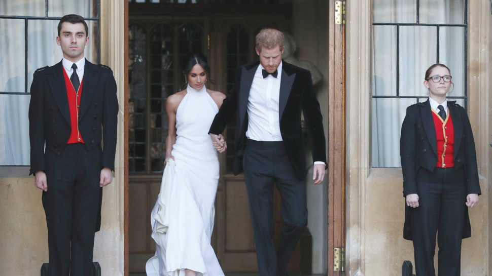 הארי ומייגן לאחר החתונה (צילום: רויטרס)