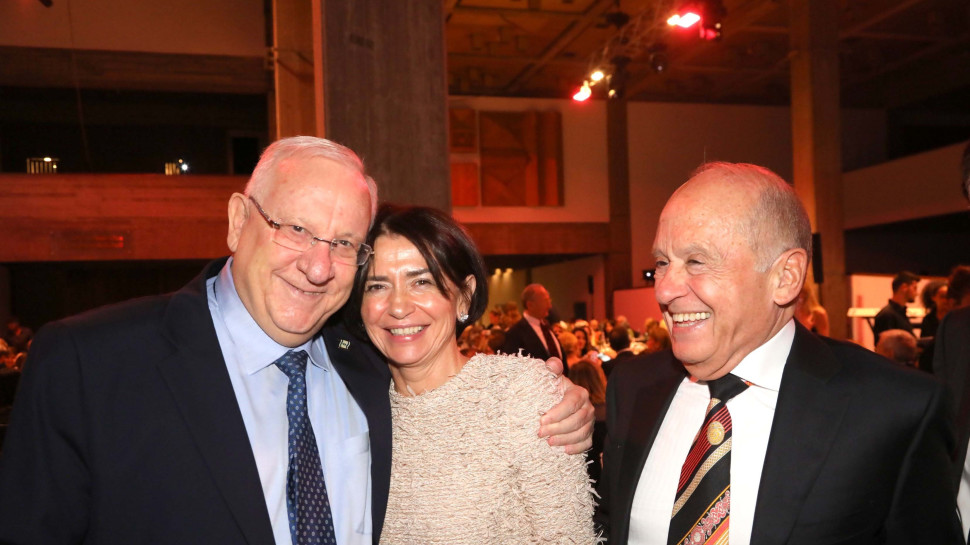 דובי ואנה שיף וראובן ריבלין (צילום: סיון פרג')