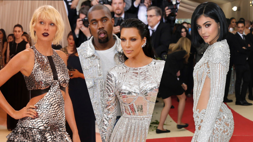קיילי ג'נר, קים קרדשיאן וקניה ווסט, טיילור סוויפט (צילום: Getty images)