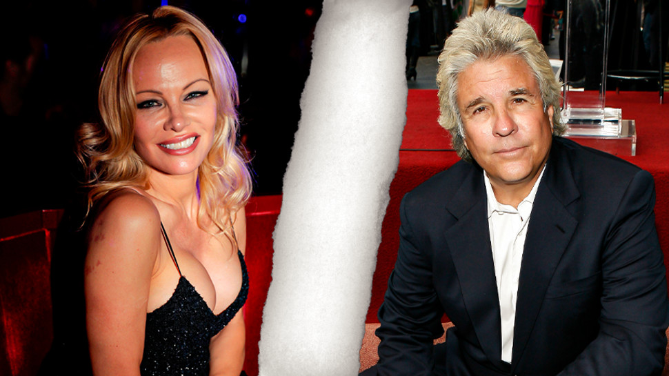 ג'ון פיטרס, פמלה אנדרסון (צילום: Vince Bucci/Getty images,Getty Images/GEOFFROY VAN DER HASSELT)