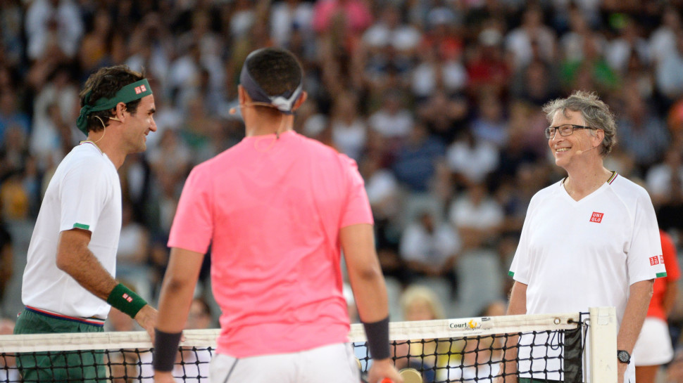 ביל גייטס, רוג'ר פדרר (צילום:  RODGER BOSCH/Getty images)