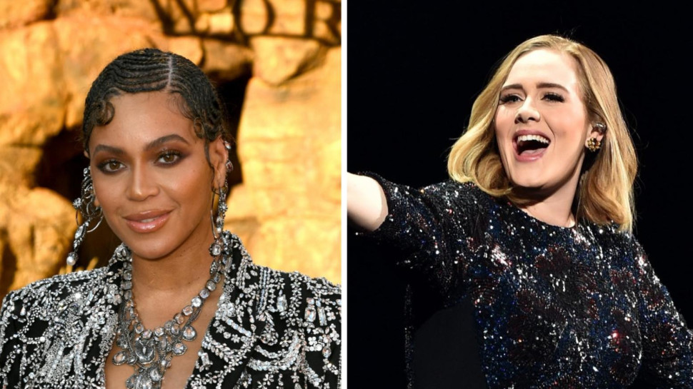 ביונסה אדל (צילום: Gareth Cattermole\gettyImages,Kevin Winter, getty images)