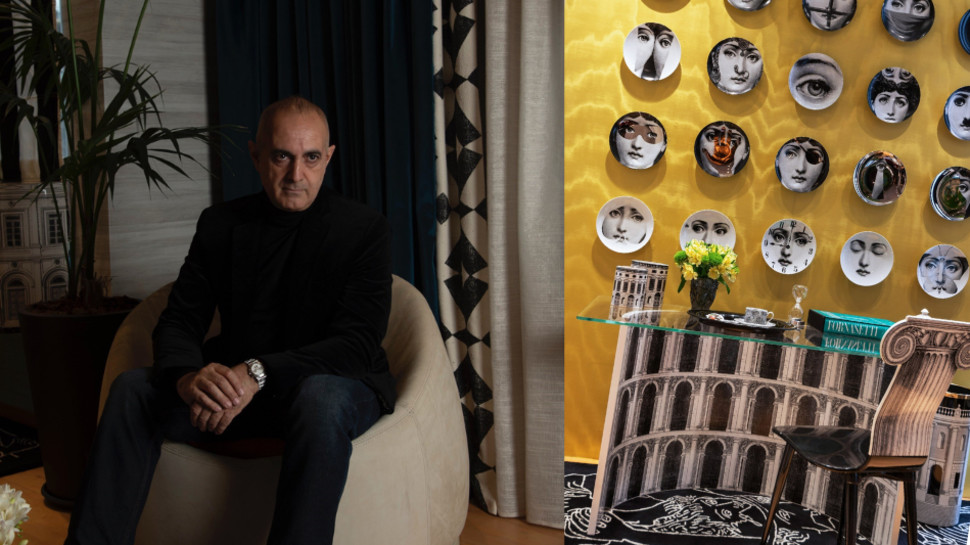 בני מורן  ופינת העבודה  (צילום: ליאור גורדמן)