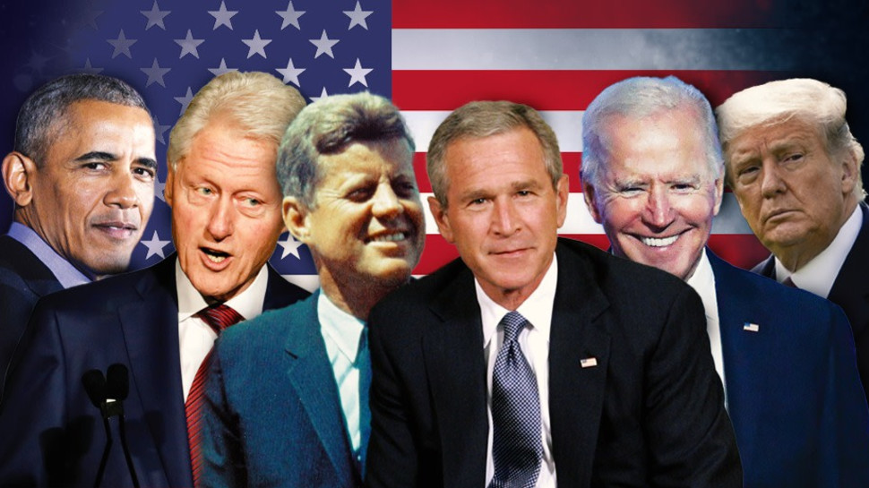 דונלד טראמפ, ג'ו ביידן, ג'ורג' בוש, ג'ון פ. קנדי, ביל קלינטון, ברק אובמה (צילום: רויטרס,ANGELA WEISS GettyImages,Chip Somodevilla/Getty Images,Drew Angerer/Getty images)