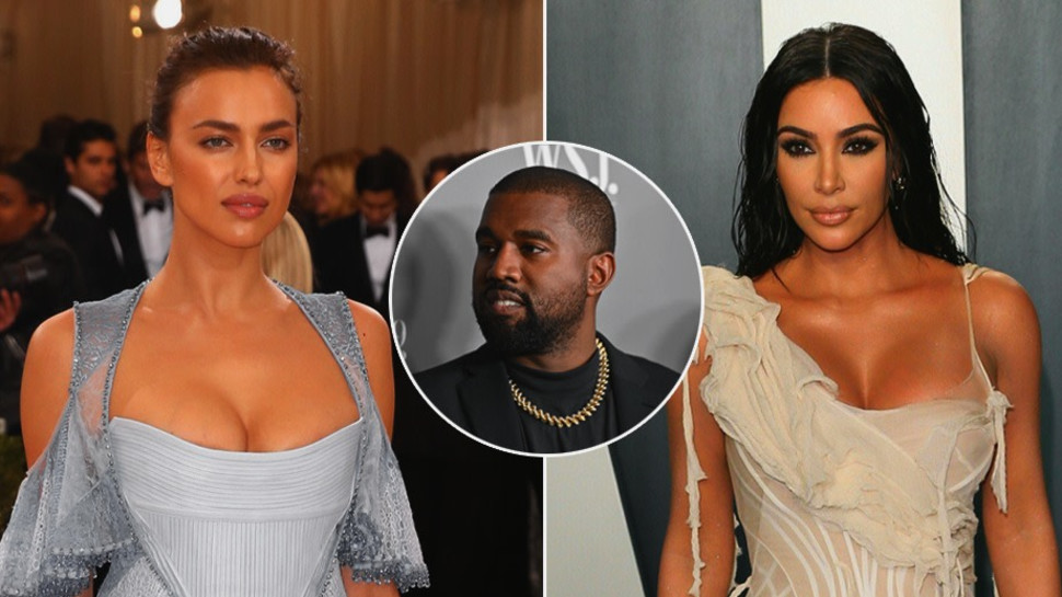 קים קרדשיאן, קניה ווסט, אירינה שייק (צילום: JEAN-BAPTISTE LACROIX/AFP via Getty Images,ANGELA WEISS/AFP via Getty Images,רויטרס)