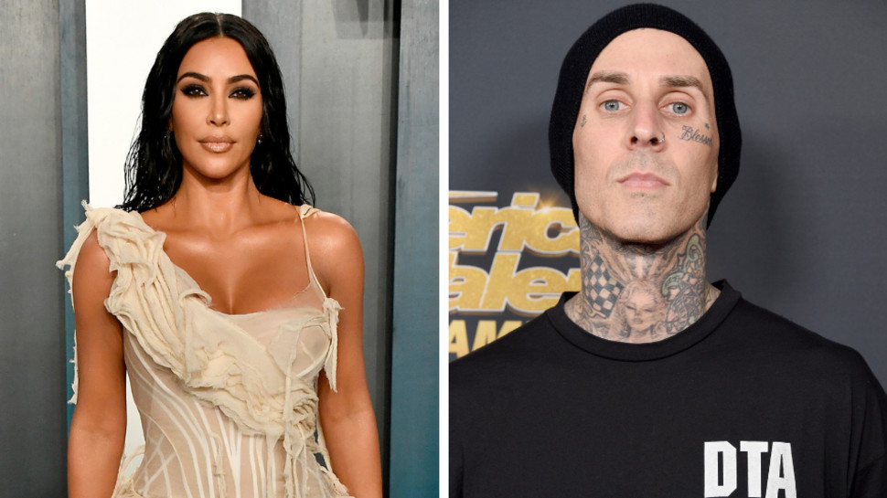 טראוויס בארקר, קים קרדשיאן (צילום: Frazer Harrison/Getty images,Gregg DeGuire)