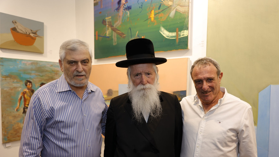 ראובן קרופיק, הרב דוד יצחק גרוסמן ודב קוטלר (צילום: אביב גוטליב)