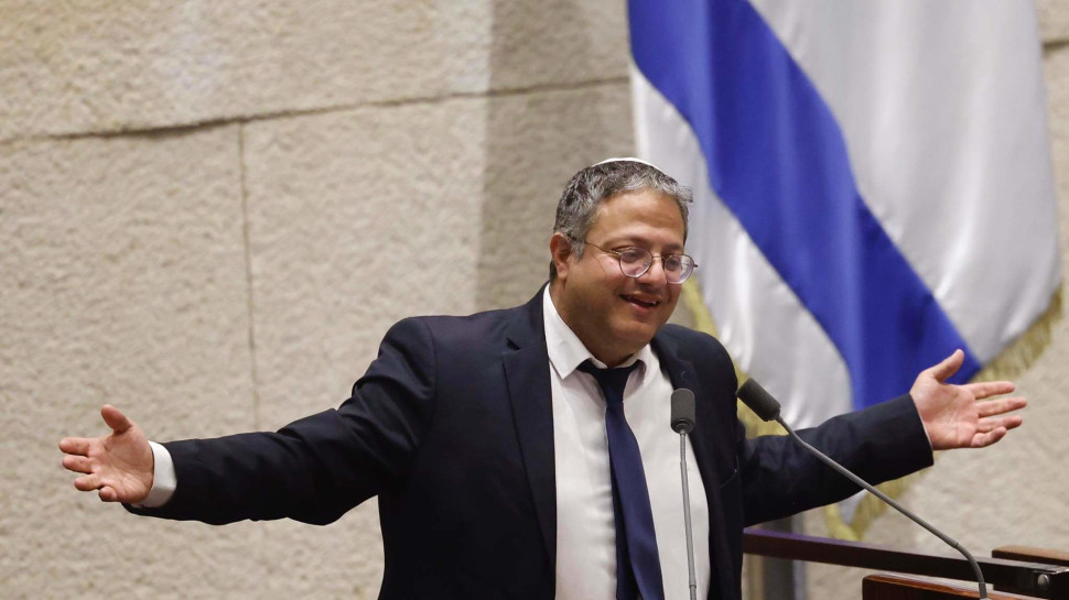 איתמר בן גביר בכנסת (צילום: מרק ישראל סלם)