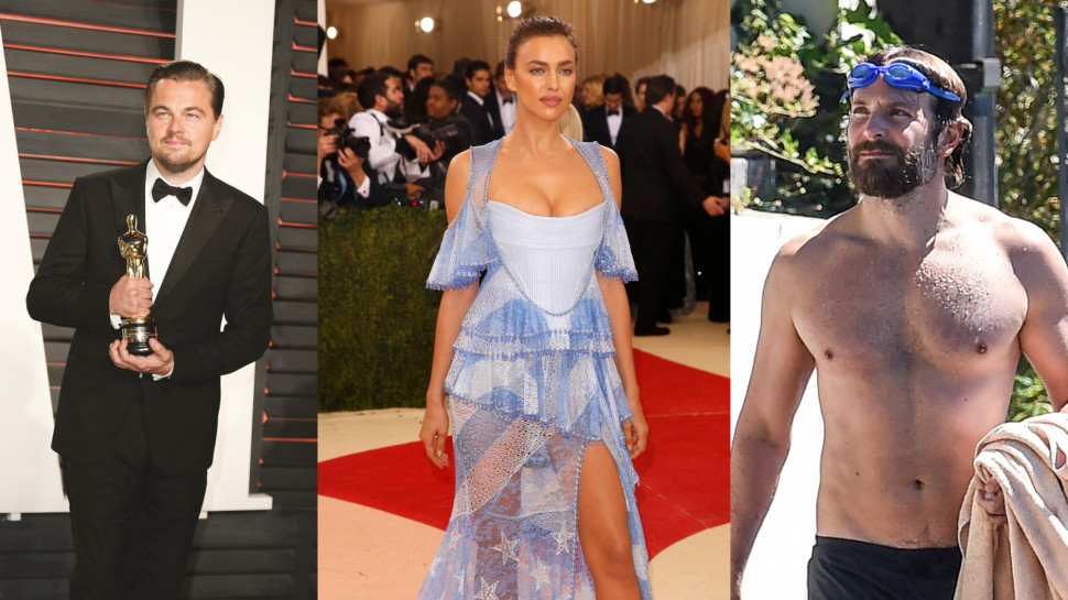 ליאונרדו דיקפריו אירינה שייק ובראדלי קופר (צילום: רויטרס,Splashnews,gettyimages)