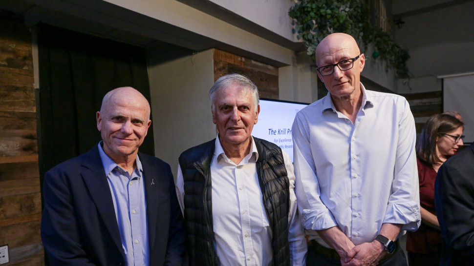 מרק שטייף, דן שכטמן ותמיר שפר (צילום: באדיבות פרס וולף)