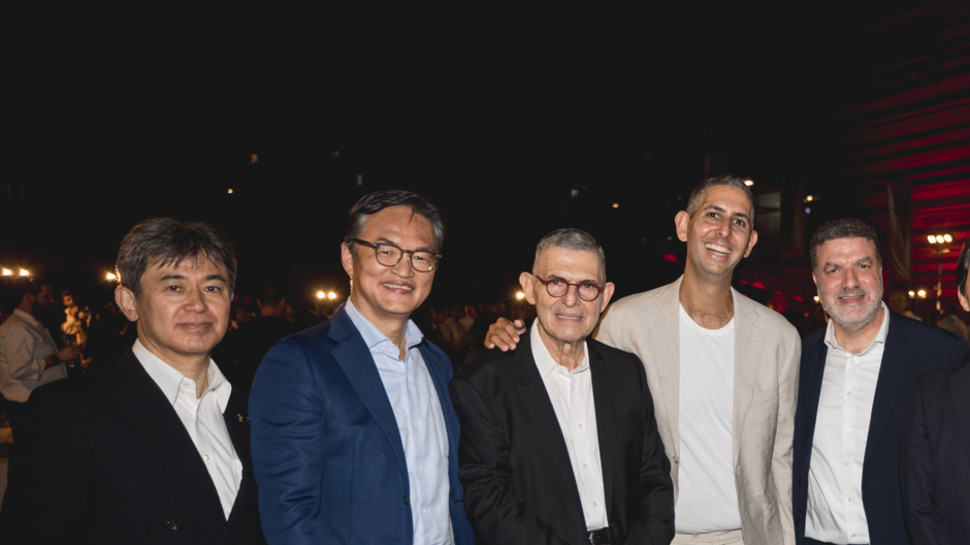 יניב שיראזי, אסף חרל״פ, שמואל חרל״פ, טאטסו נאקאמורה ומסאצוגו קורהאשי (צילום: תומר פולטין)