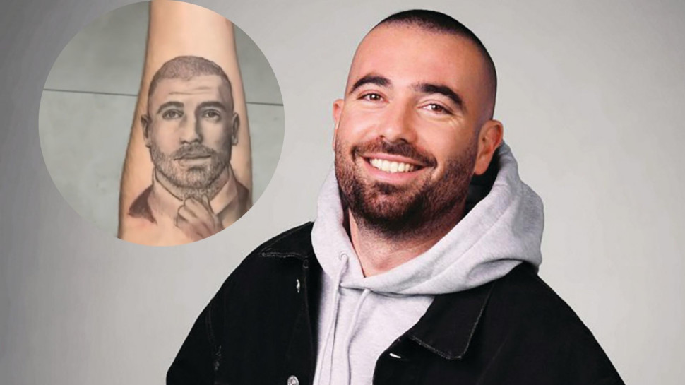 עומר אדם, קעקוע של מעריץ (צילום: ערן לוי,צילום מסך מתוך טיקטוק)