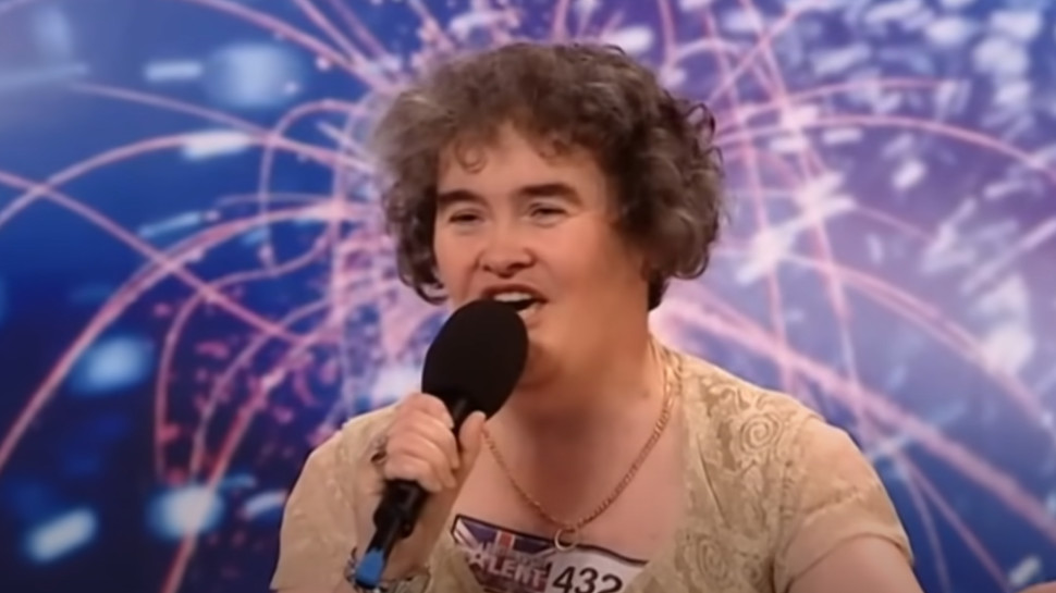 סוזן בויל באודישן שלה בשנת 2009 (צילום: צילום מסך יוטיוב)