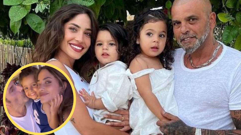 אייל גולן, דניאל גרינברג, הילדים ובן הזוג החדש של דניאל  (צילום: צילום מסך אינסטגרם)