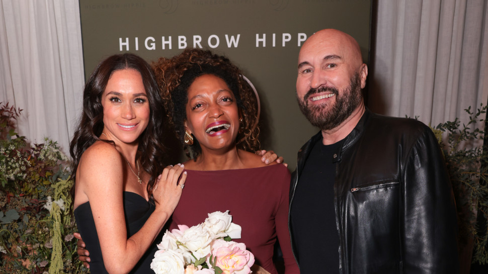 מייגן מרקל, קאדי לי וסרג' נורמנט (צילום: Tiffany Rose/Getty Images for Highbrow Hippie Haircare & Wellness)