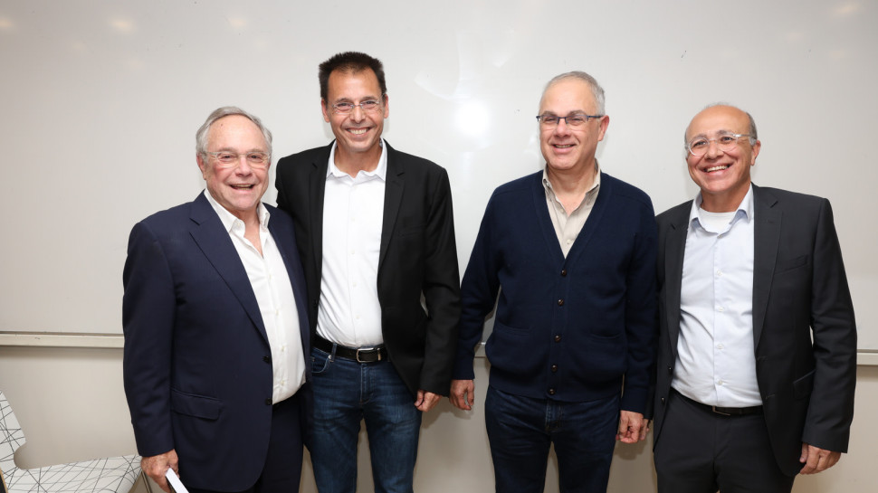 משה ברקת, דן וייס, רונן אגסי ויאיר המבורגר (צילום: חן גלילי)