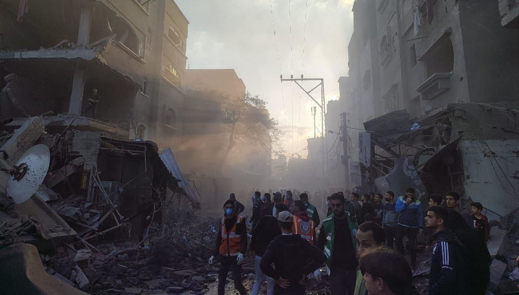 חאן יונס לאחר הפצצות צה"ל (צילום: רשתות ערביות)