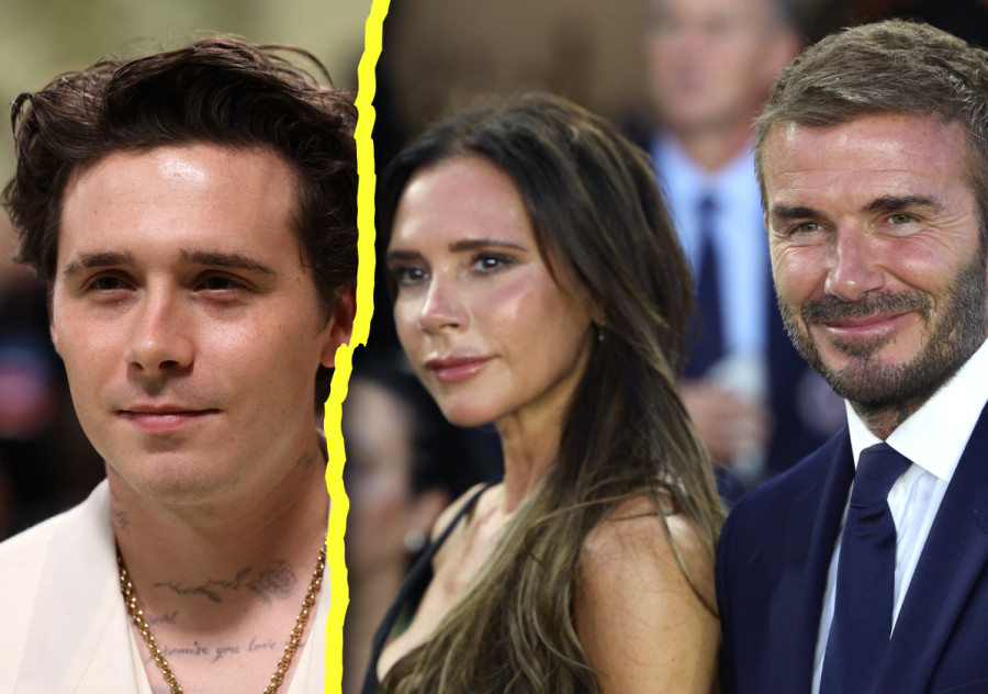 דיוויד, ויקטוריה, ברוקלין בקהאם (צילום: רויטרס)