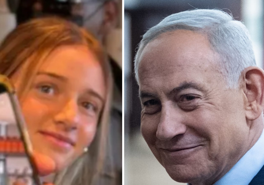 בנימין נתניהו ועובדת בית הקפה (צילום: מימין לשמאל: חיים גולדברג, צילום מסך מתוך X)