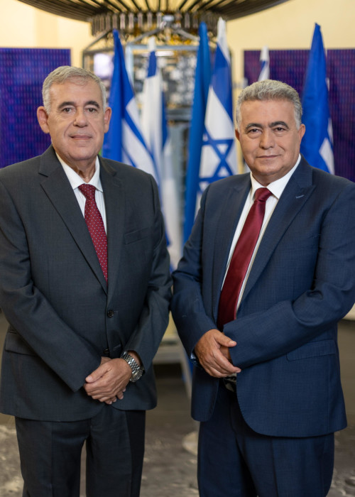 עמיר פרץ, בועז לוי (צילום: התעשייה האווירית)