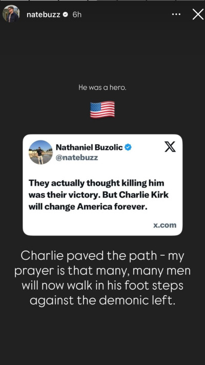 הסטורי של נת'ניאל בוזוליק (צילום: אינסטגרם)