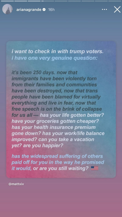 הסטורי של אריאנה (צילום: צילום מסך אינסטגרם)