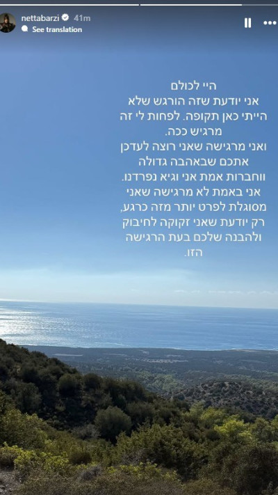 הסטורי של נטע ברזילי (צילום: אינסטגרם)