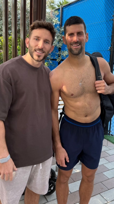 נובאק ג&rsquo;וקוביץ&rsquo; ומורן ויזל&nbsp; (צילום: פרטי)