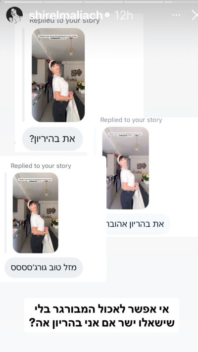 הסטורי של שיר אלמליח (צילום: מתוך אינסטגרם)