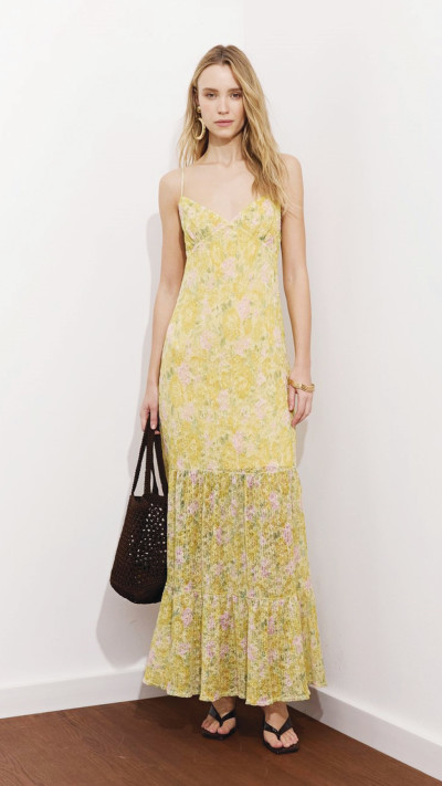 CASTRO - שמלת מידי תחרה עם פרינט פרחים