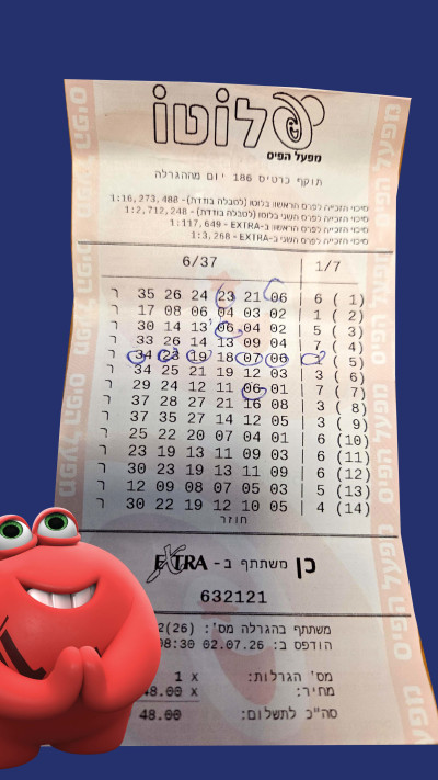 הטופס הזוכה בלוטו, 25 מיליון ש''ח לשני זוכים