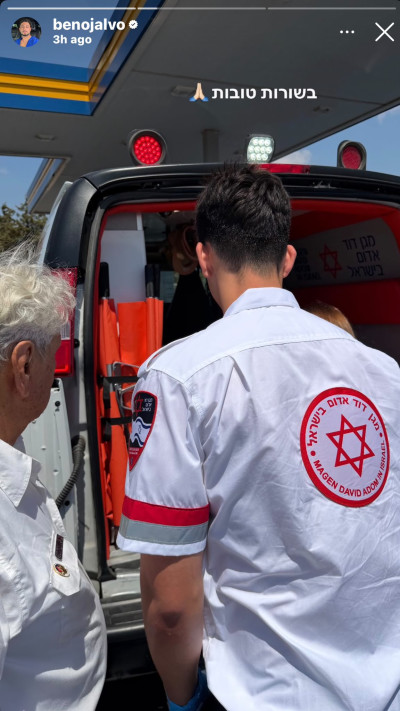 אביו של בן אוזלבו מפונה לבית החולים, מתוך הסטורי של בן (צילום: צילום מסך אינסטגרם)