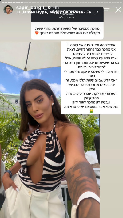 הסטורי של ספיר בורגיל (צילום: צילום מסך)