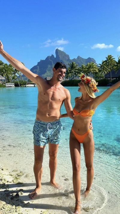 מישל גרציג וטיבו קורטואה חוגגים ירח דבש (צילום: צילום מסך אינסטגרם)