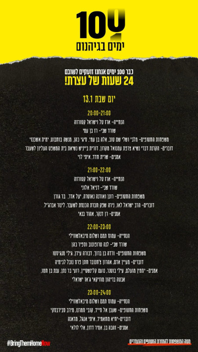 העצרת לציון 100 ימים לחטופים בשבי
